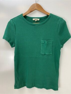 Madewell Green Ribbed Crewneck Tee